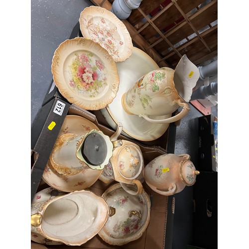 612 - 2 Boxes crown Devon etc Blush ivory Pottery