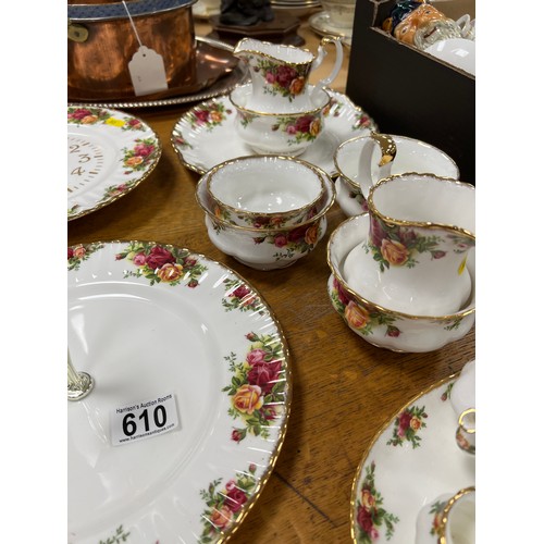 610 - Quantity Royal Albert Country Rose China