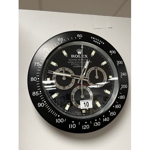 10 - Rolex officially-licensed dealership wall clock working