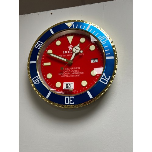 98 - Rolex officially-licensed dealer clock working