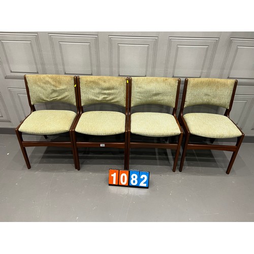 1082 - 4 Danish mid century chairs by erik buch for anderstrup frames very clean