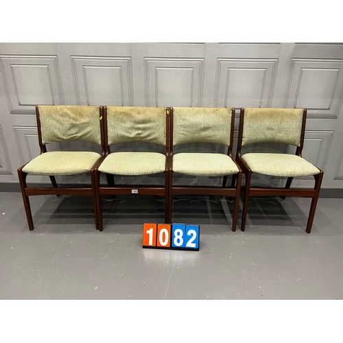 1082 - 4 Danish mid century chairs by erik buch for anderstrup frames very clean