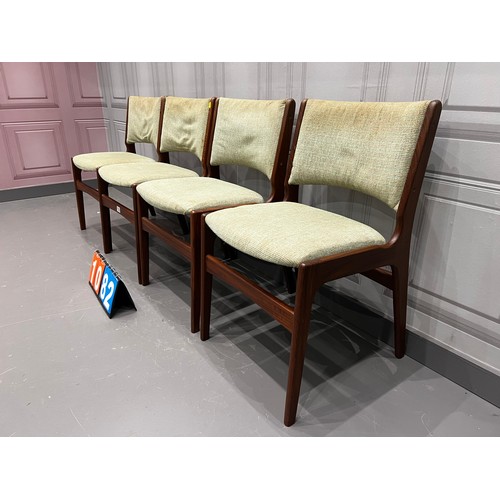 1082 - 4 Danish mid century chairs by erik buch for anderstrup frames very clean