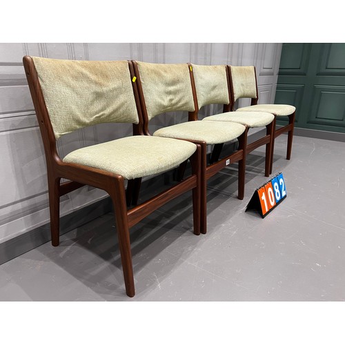 1082 - 4 Danish mid century chairs by erik buch for anderstrup frames very clean