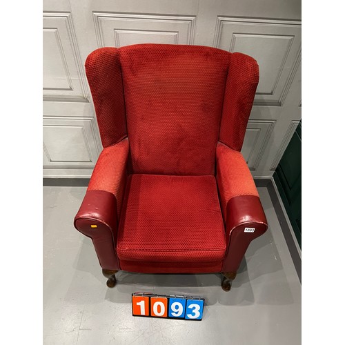 1093 - Vintage wingback armchair