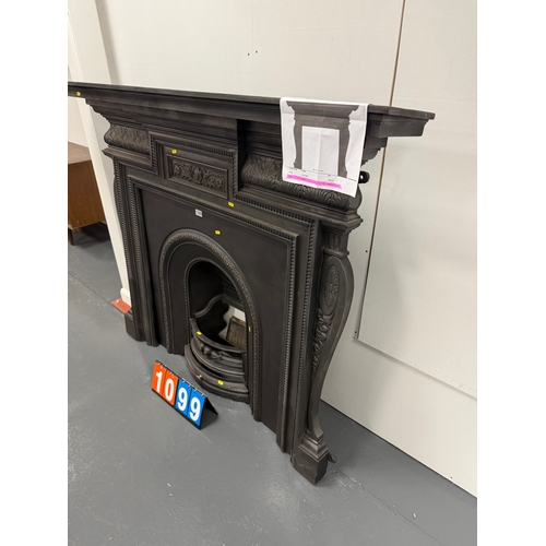 1099 - Victorian style cast iron fire place and surround