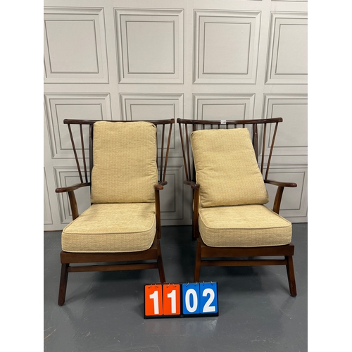 1102 - Pair of midcentury ercol style chairs