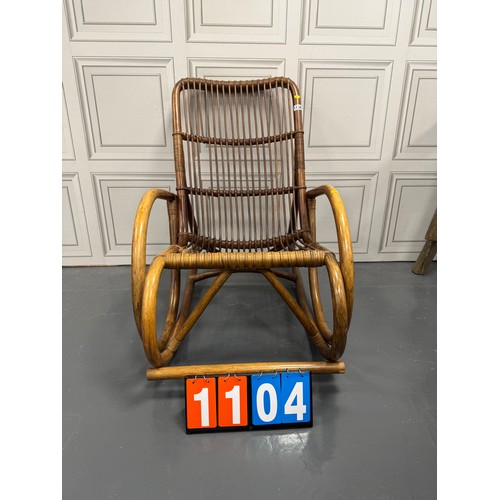 1104 - Midcentury bamboo rocking chair