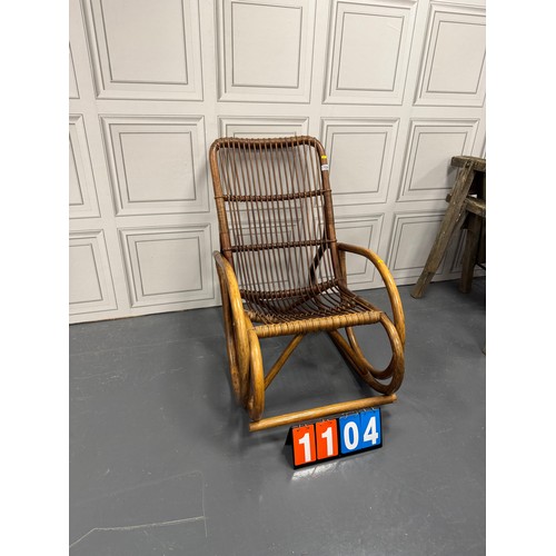 1104 - Midcentury bamboo rocking chair