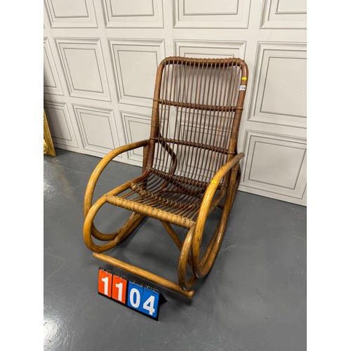 1104 - Midcentury bamboo rocking chair