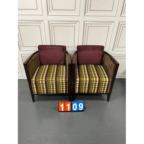 1109 - Pair of andy Thornton art deco style pub/reteraunt/bar chairs