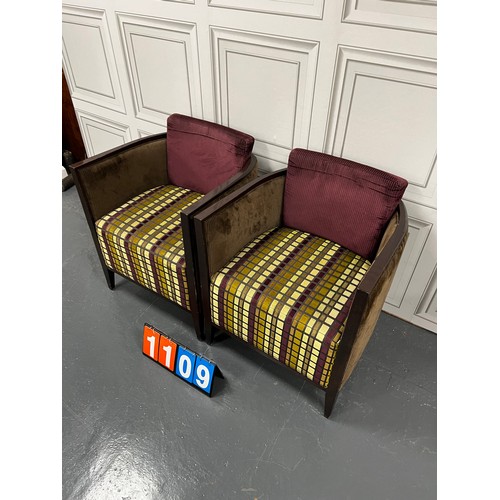 1109 - Pair of andy Thornton art deco style pub/reteraunt/bar chairs