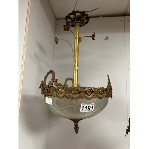 1191 - French cut glass chandelier