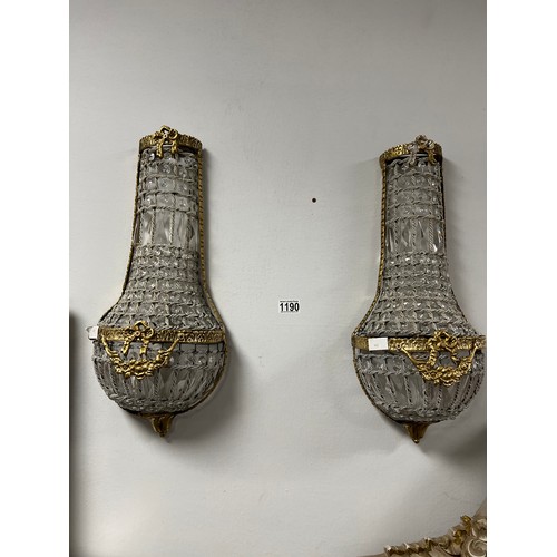 1190 - Pair of french vintage wall mounted chandelier lights