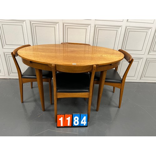 1184 - Greaves & thomas mid century teak table & 4 chairs