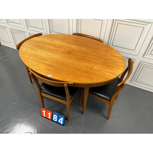 1184 - Greaves & thomas mid century teak table & 4 chairs