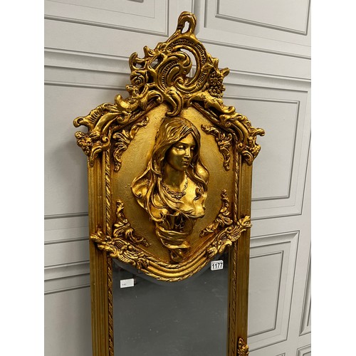 1177 - Gilted ornate lady mirror 20