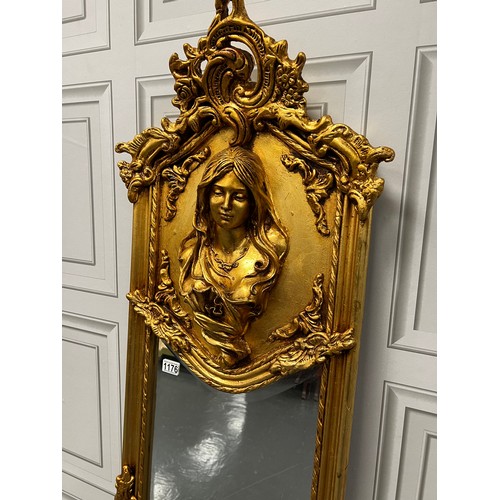 1176 - Gilted ornate lady mirror 20