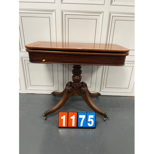 1175 - Victorian mahogany folding games table / card table