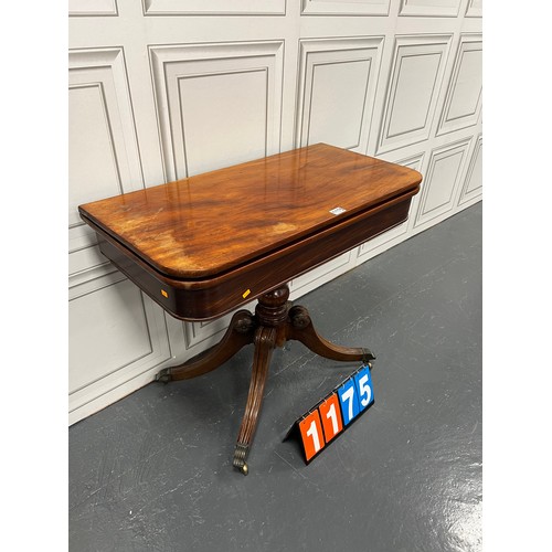 1175 - Victorian mahogany folding games table / card table