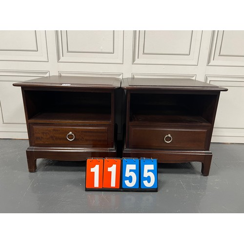 1155 - Pair of stag minstrel bedside tables