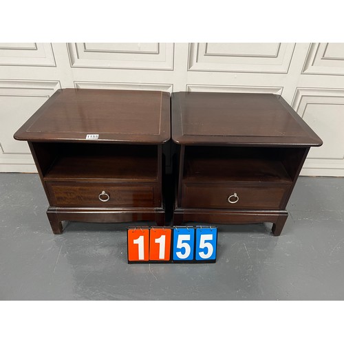 1155 - Pair of stag minstrel bedside tables