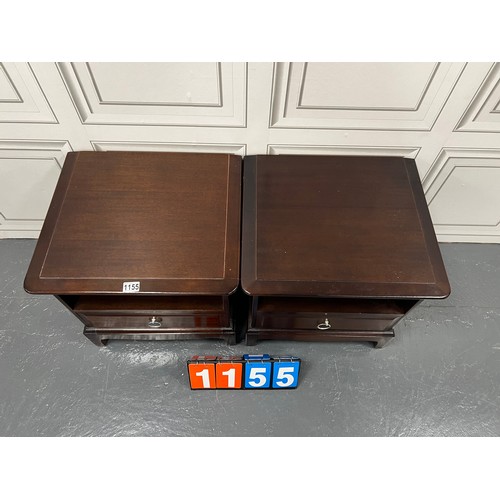 1155 - Pair of stag minstrel bedside tables