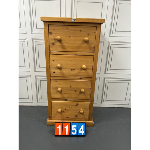 1154 - Vintage pine 4 draw tall boy