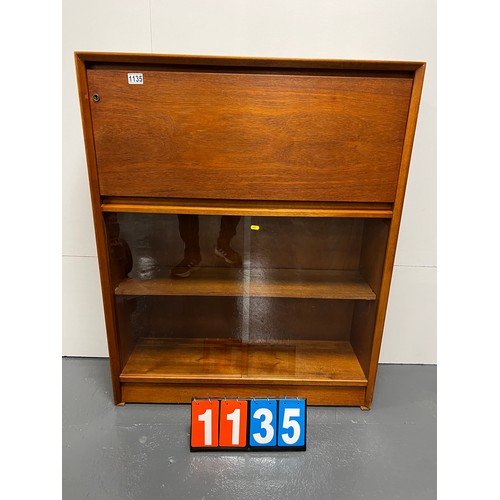 1135 - Herbert gibbs mid century teak bookcase with bureau