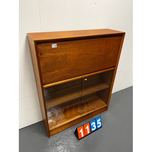 1135 - Herbert gibbs mid century teak bookcase with bureau