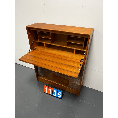 1135 - Herbert gibbs mid century teak bookcase with bureau