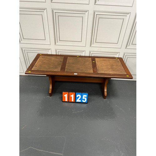 1125 - Midcentury teak copper top coffee table