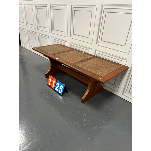 1125 - Midcentury teak copper top coffee table