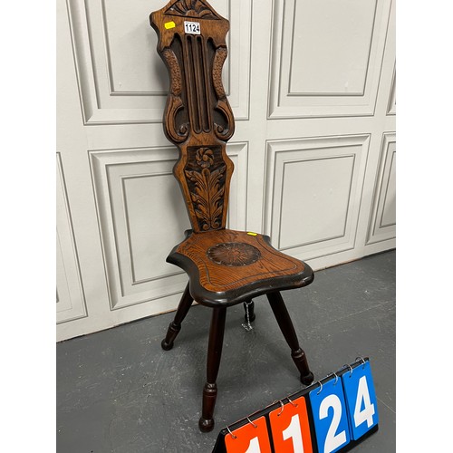 1124 - Victorian oak spinning chair