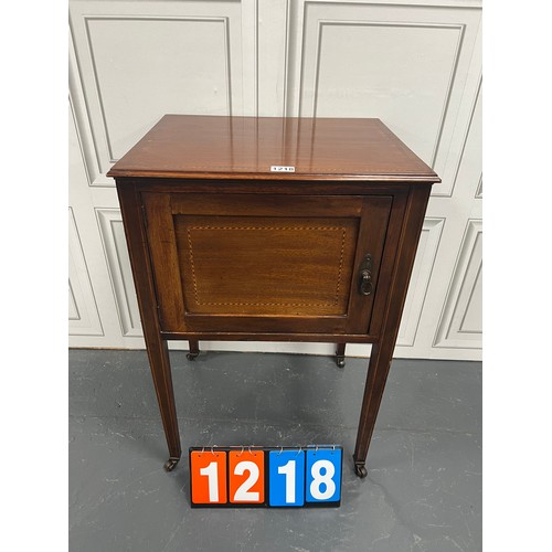 1218 - Edwardian inlaid pot cupboard