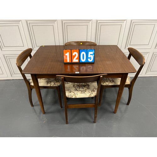 1205 - Teak table + 4 chairs