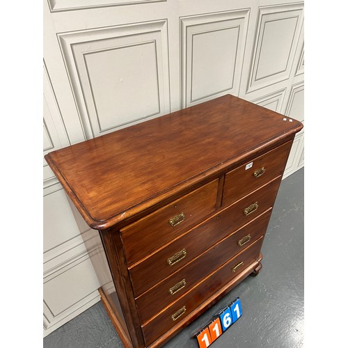 1161 - Victorian mahogany 2 over 3 chest of drawers