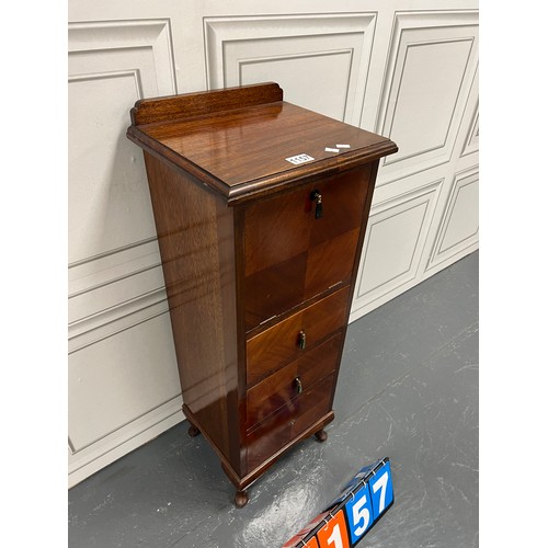 1157 - Edwarian/ deco mahogany cabinet missing one handle