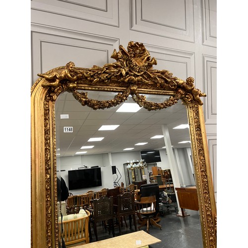 1148 - Large 7ft by 3ft french gilt frame ladies mirror/ salon mirror