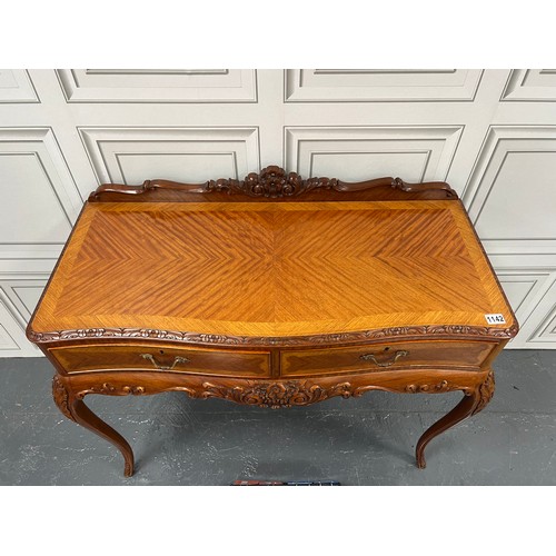 1143 - French walnut serpentine fronted sideboard