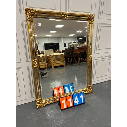 1141 - Large gilt frame b/e mirror