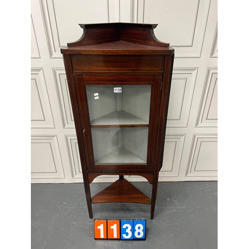 1138 - Edwardian inlaid corner cabinet