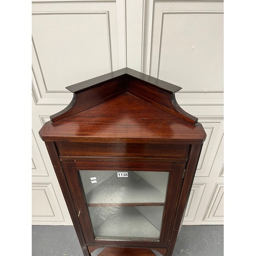 1138 - Edwardian inlaid corner cabinet