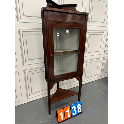 1138 - Edwardian inlaid corner cabinet