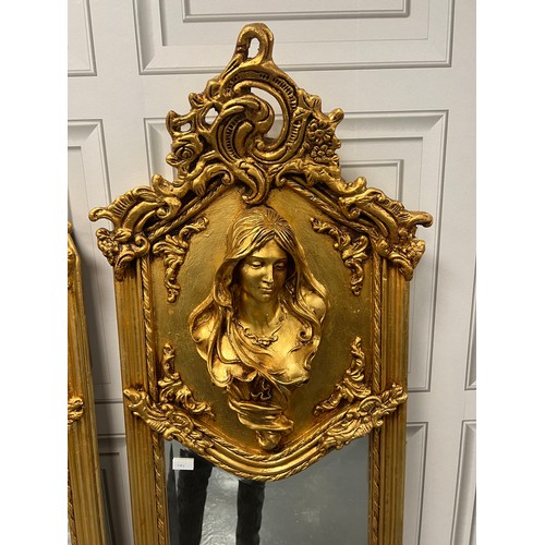 1132 - Pair of gilt frame french ladies dressing mirror