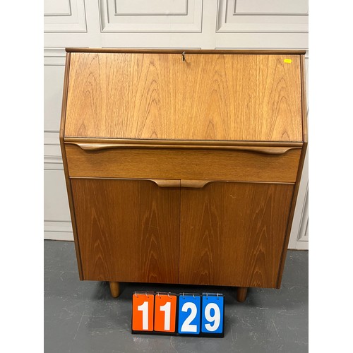 1129 - Mid century teak bureau