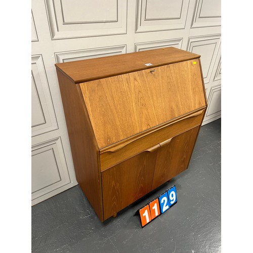 1129 - Mid century teak bureau