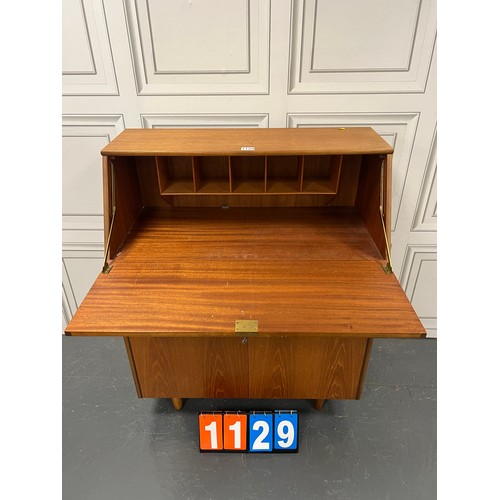 1129 - Mid century teak bureau