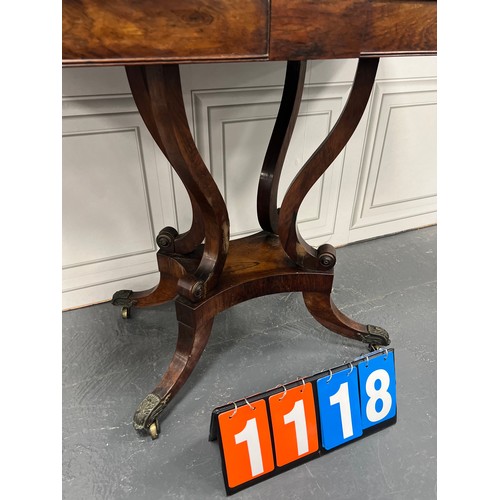 1118 - Regency rosewood flip top table a/f