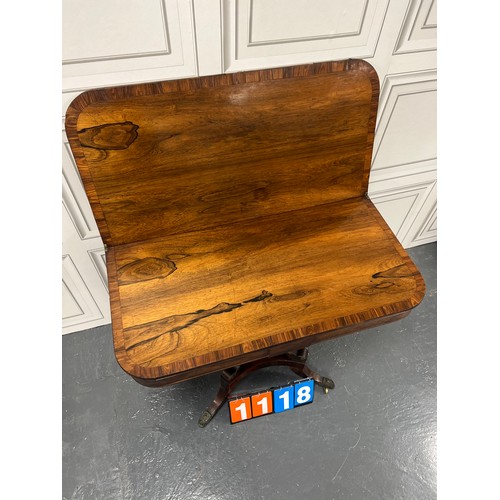 1118 - Regency rosewood flip top table a/f